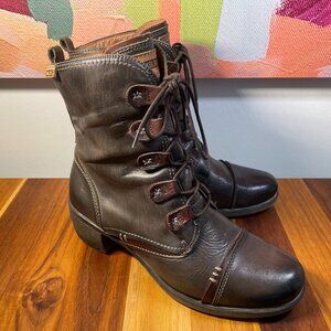 Pikolinos Women's Lace-up (Zipper) Boots in "Petrol"